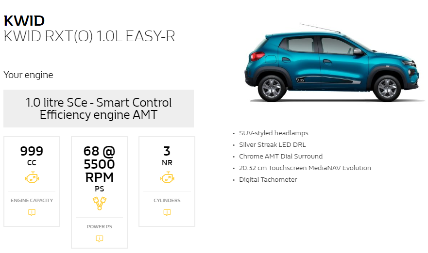 Kwid specification